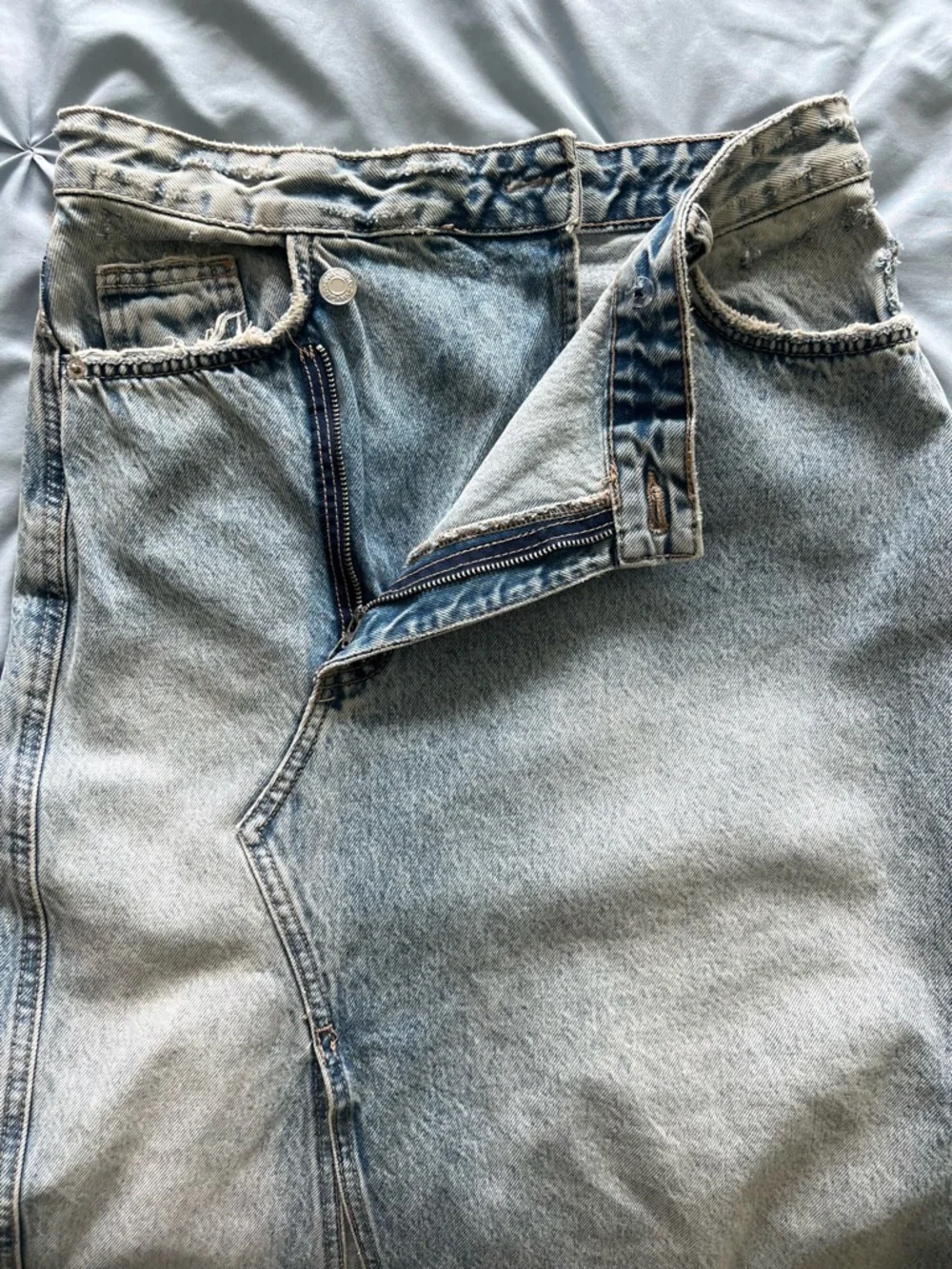 Zara Denim Skirt Front Slit Size XS - Picture 10 of 10